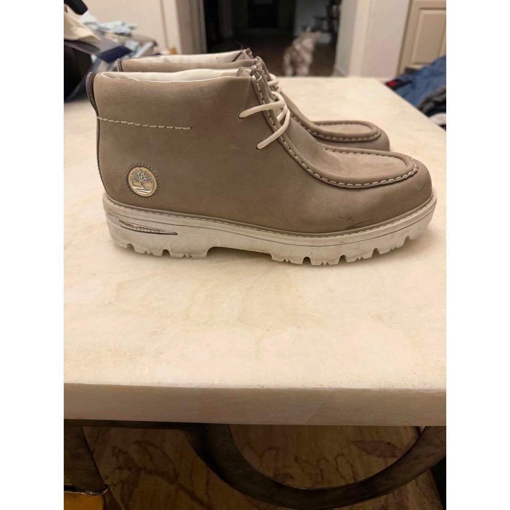 Timberland Moc Toe Chukka Boots Mens 10M Taupe Nubuck Leather